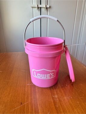 Lowe’s Viral Pink Mini Bucket with Lid and Handle